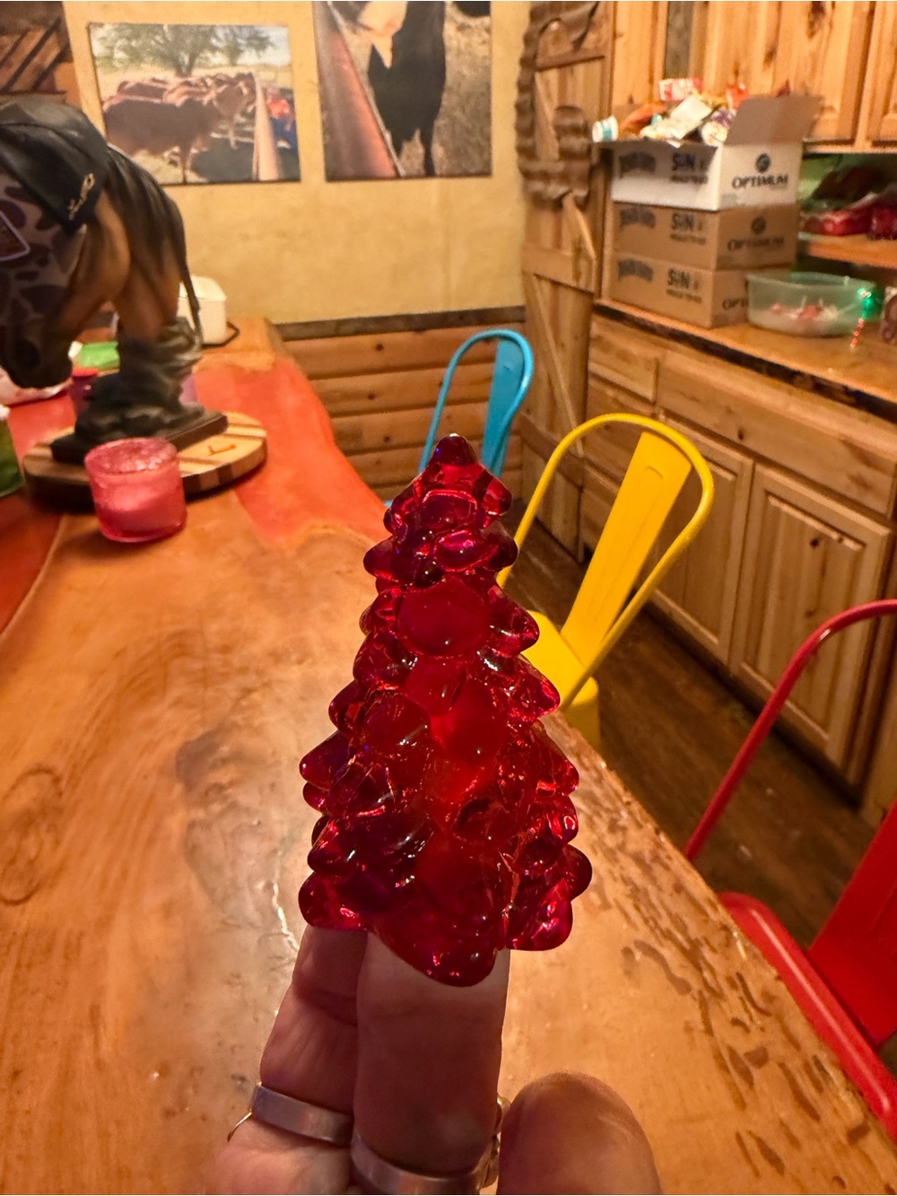 Mosser Red Glass Christmas Tree new perfect condition small